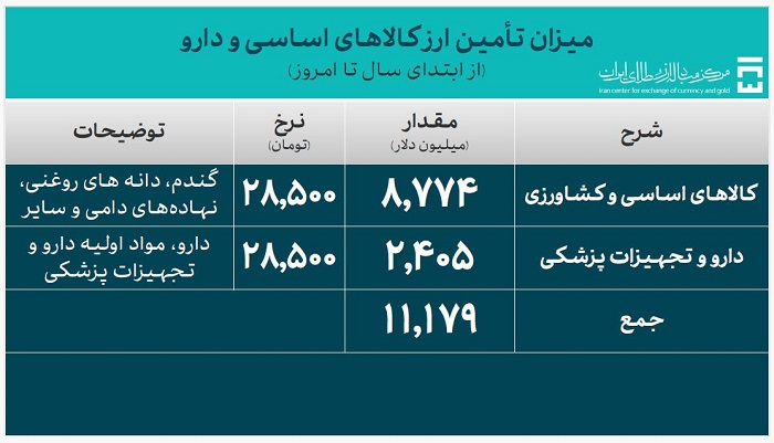 تامین ارز کالاهای اساسی و دارو