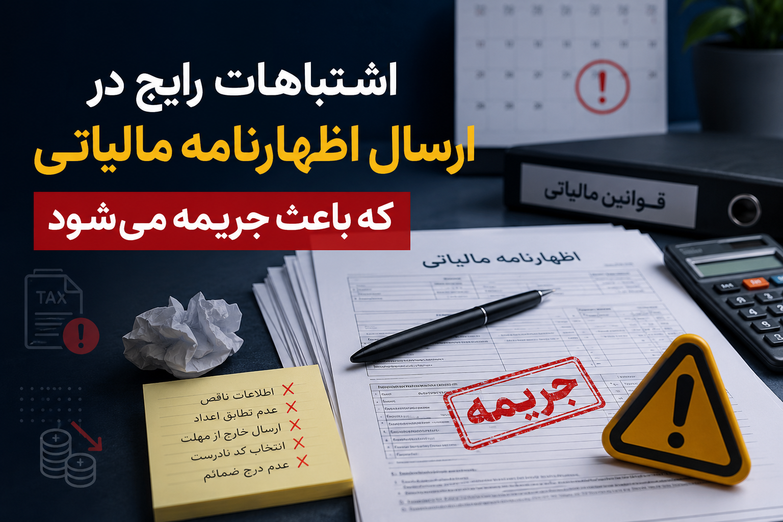 اشتباهات رایج در ارسال اظهارنامه مالیاتی که باعث جریمه می‌شود